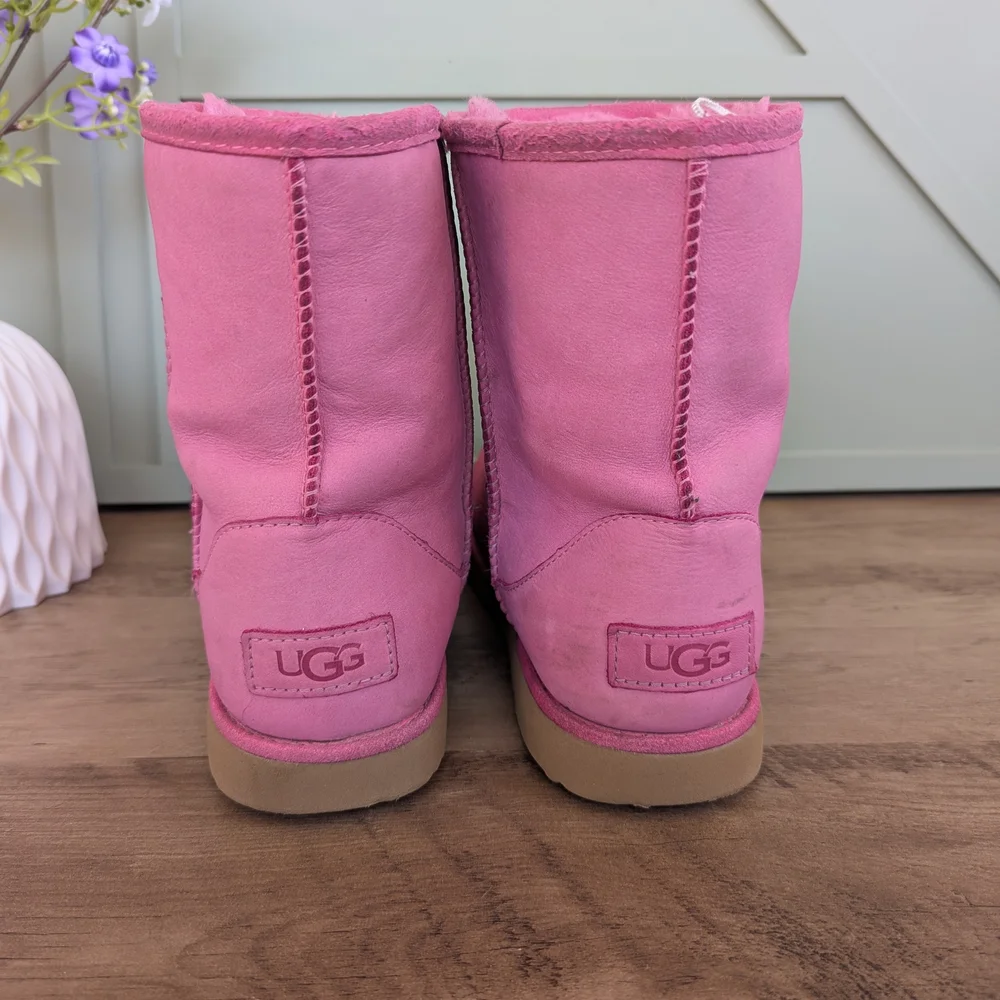 UGG Pink Shearling-Lined Short Boot